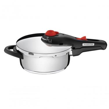 Imagem de Panela de Pressão 62511-223 Aço Inox com Fundo Triplo 3L 22cm Alça Antitérmica Inox Tramontina