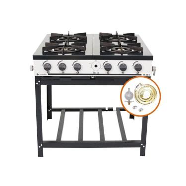 Imagem de Kit Fogão a Gás 4 Bocas Bravo BR4B com Kit Gás 2kg Cinza Metalúrgica Venâncio