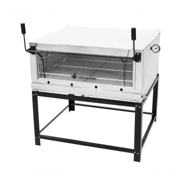 Imagem de Forno Industrial de Lastro a Gás Venâncio FIRI90 Inox 132L com Pedra Refratária e Termômetro