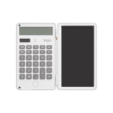 Imagem de Calculadora Elgin com Tela para Anotação 12 Dígitos Duplo Zero Funções Avançadas Branco