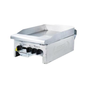 Imagem de Chapa Bifeteira a Gás Americana Lisa Inox 45cm CG45 18mm Luxo para Lanches Metalúrgica Venâncio