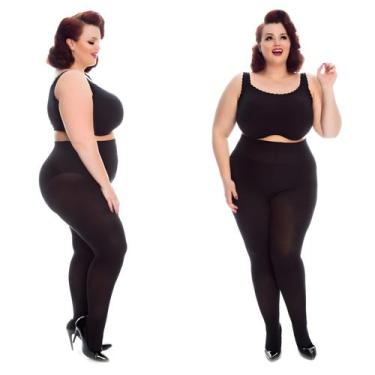 Imagem de Meia calça com pé plus size tam grande revestida flanelada - ASIA, ÚNI