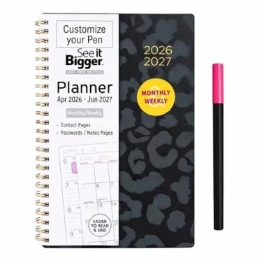 Imagem de PlanAhead See IT Bigger Outubro 2020 – Dezembro de 2021 Agenda mensal/semanal médio e caneta fluorescente dupla (Coppa floral)