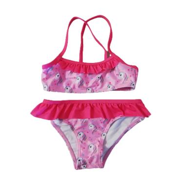 Imagem de Biquíni Infantil com Babado PPA Unicórnio Poliéster Rosa