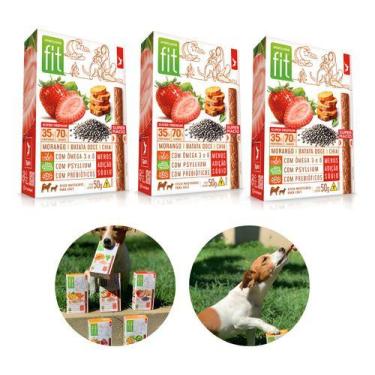 Imagem de Kit 3 Petisco Fit Pet Morango Batata Doce Chia 50g Spin