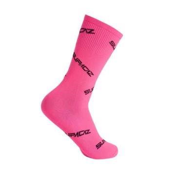 Imagem de Meia Cano Alto Ciclismo Esportes Supacaz Supasox Twisted, M, Rosa, Pre