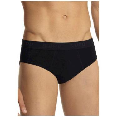 Imagem de Cueca Slip Lupo 485-002 Cotton Algodão Cós Elástico, P, Preto