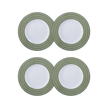 Imagem de Conjunto de Pratos Sobremesa Zenith 4 Peças Porcelana para Uso Diário Branco Tramontina 21CM
