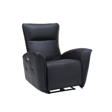 Imagem de Poltrona Elétrica Quebec Reclinável com Massagem e Aquecimento PU Preto Gran Belo