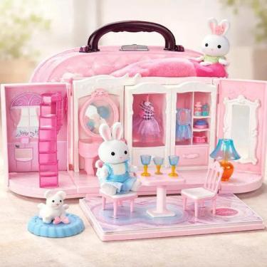 Imagem de Coleção Casinha Feliz Maletinha Coelhinho Maleta Bolsa Rosa estilo syl