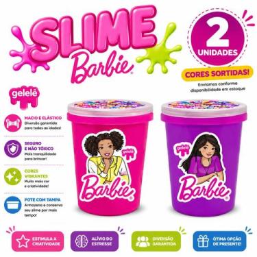 Imagem de Kit 2 Slime Barbie Charms Gelele Cor Vibrante Criança Férias Diversão 