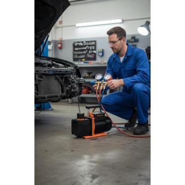 Imagem de 2x Bomba Vácuo Duplo Estágio 8CFM 3/4HP Bivolt Profissional - Congratu