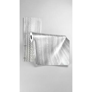 Imagem de Papel De Presente Bobina 40cmx100m Estampa Neutra Prata - Congratulati