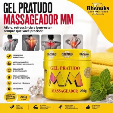 Imagem de Kit 12 Gel Massageador Rhenuks Pratudo Alívio Dores Musculares Refresc