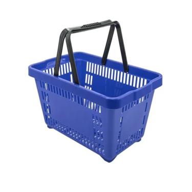 Imagem de Cesta Plástica com Alça para Compras Supermercado Semaza - Azul