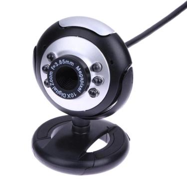 Imagem de WebCam para pc V4 HD USB com Microfone Preto/Prata