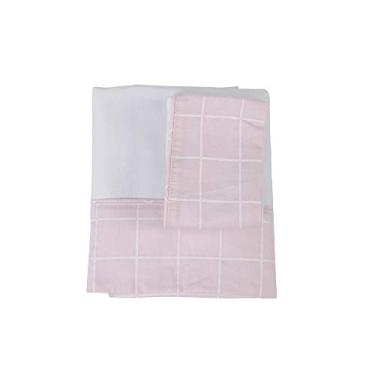 Imagem de Biramar Baby Lençol Para Carrinho 3 Peças Malha Cordão Boston Rosa Rosa