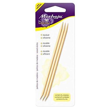 Imagem de Palito para Unhas Basic, Madeira, Merheje, 6 Unidades