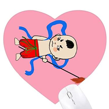 Imagem de Mousepad infantil vermelho mitologia coração tapete de borracha para escritório