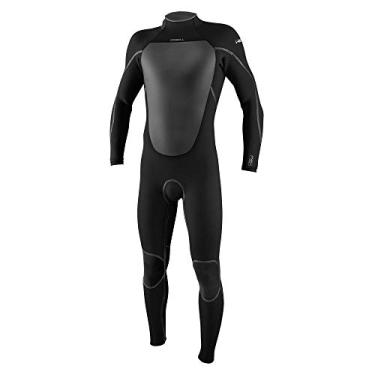 Imagem de Roupa de mergulho masculina O'Neill Heat 4/3 mm com zíper nas costas, preto/preto, M