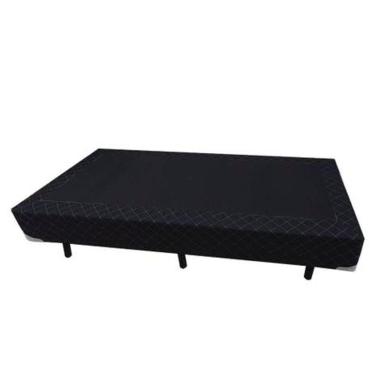 Imagem de Base Box Blindado Solteiro AColchoes Suede Preto 40x88x188