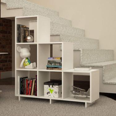 Imagem de Estante para Livros 6 Nichos BE19 Moderno Cube BRV Móveis Branco