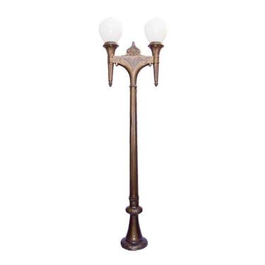 Imagem de Poste Colonial Firenze P/ Jardim De Alumínio 02 Globo 3,05M
