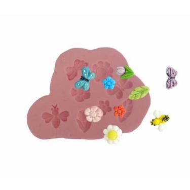 Imagem de Molde De Silicone Jardim, Flores, Borboleta