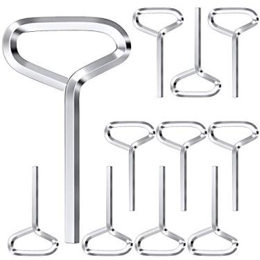 Imagem de OIIKI Pacote com 10 chaves sextavadas 5/32 com laço completo, conjunto de chave Allen de alça confortável, chave de porta Allen de metal sólido para dispositivos de saída de pânico com barra de empurrar