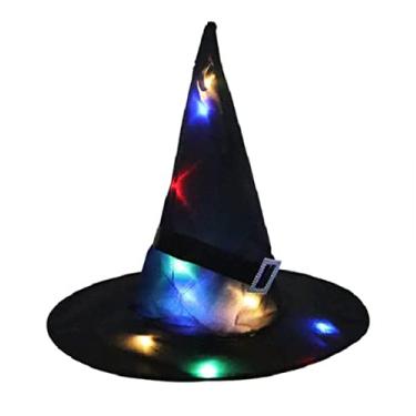 Imagem de Chapéu De Bruxa Com Luz Led cor Preto