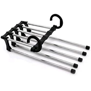 Imagem de Cabide para Calças Organizador Múltiplo Inox 5 espaços (Branco)