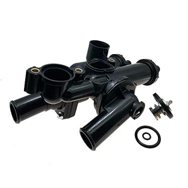 Imagem de jinauxicon Conjunto de caixa de termostato de refrigeração do motor para Chrysler 200 Sebring Dodge Avenger Caliber Journey Compass Patriot Substitui 68003582AB 06508355AA 4884571AB 4884873AA 5511016AD 5511017AC