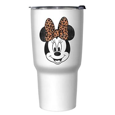 Imagem de Disney Caneca de viagem moderna Minnie Face Leopard 765 g de aço inoxidável isolada, 765 g, multicolorida