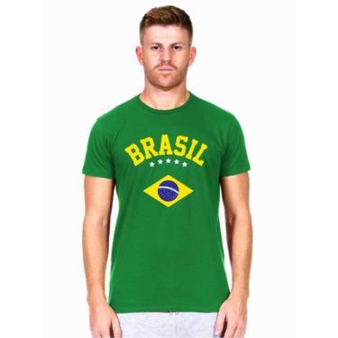 Imagem de Camiseta Masculina Algodão - Brasil Verde Amarela - Lynn