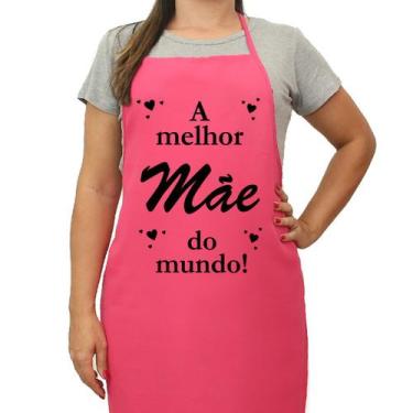 Imagem de Avental De Cozinha Mãe Amiga Mulher Esposa Rosa- Melhor Mãe Do Mundo -