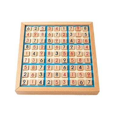 Imagem de Tingpai Jogo de tabuleiro de madei Sudoku com gaveta 81 g des tabuleiro de xadrez brinquedos educativos queb - eças treinar ciocínio lógico