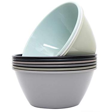 Imagem de Youngever Tigelas de plástico de 1427 g, tigelas grandes de cereal, tigelas de sopa grandes, seguras para micro-ondas, lava-louças, conjunto de 9 em 9 cores urbanas