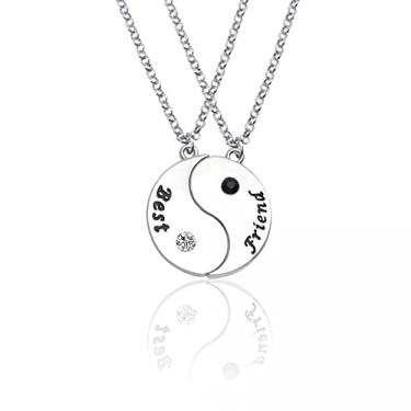 Imagem de CNBPIC Melhor Amigo Pingente Colar Taichi Rhinestones Amizade Presente