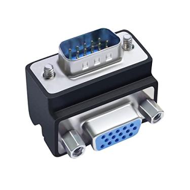 Imagem de DTECH Acoplador conversor de extensão macho para fêmea com ângulo reto VGA de 90 graus