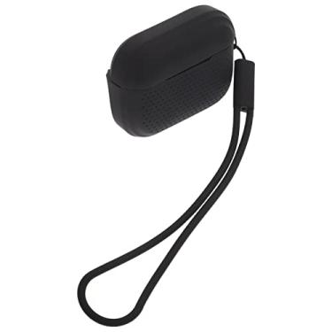 Imagem de Capa de fone de ouvido para Pro 2, capa de silicone para fone de ouvido com alça de pulso capa de silicone à prova de choque para Pro Generation capa com tampa de bloqueio (preto)