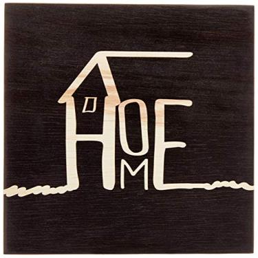 Imagem de Arte Maníacos Quadro Decorativo em Madeira Home Fundo Preto - 32,5x23cm