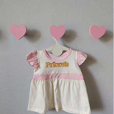 Imagem de 3 Penduradores De Parede Coração Colorida Mdf Laminado