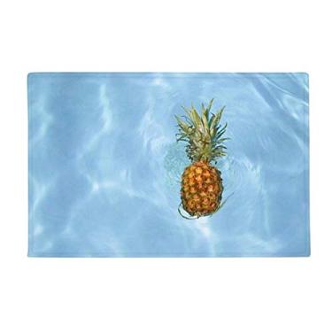 Imagem de DIYthinker Tapete de porta de banheiro com estampa de frutas tropicais, tapete antiderrapante