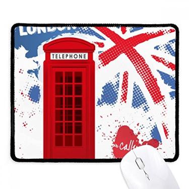 Imagem de Mousepad vermelho bandeira de Londres da Grã-Bretanha, Reino Unido, tapete de borracha para jogos
