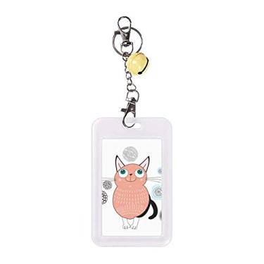 Imagem de Smile Animal Pink Cat Art Deco Presente Fashion Badge Protetor de Cartão de Crédito Sino Amarelo