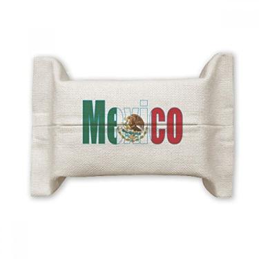 Imagem de Bolsa de linho de algodão com nome da bandeira do México