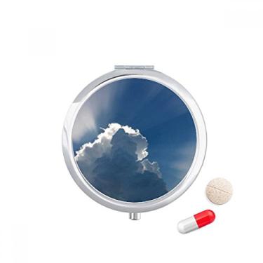 Imagem de Caixa de comprimidos Sunshine com nuvens brancas escuras, caixa de armazenamento de remédios