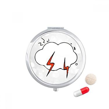 Imagem de Estojo de comprimidos com estampa de nuvem meteorológica, caixa de armazenamento de medicamentos, dispensador de recipiente