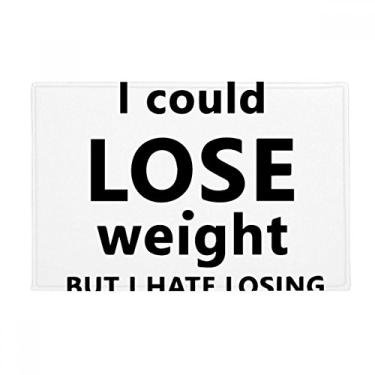 Imagem de DIYthinker Tapete de porta de banheiro antiderrapante com citação de perda de peso inglês preto