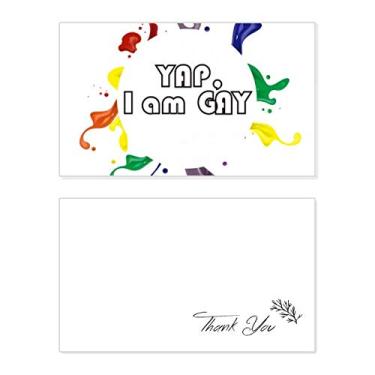 Imagem de LGBT Bandeira de arco-íris Yap I Am Men Cartão de agradecimento aniversário aniversário saudação casamento agradecimento